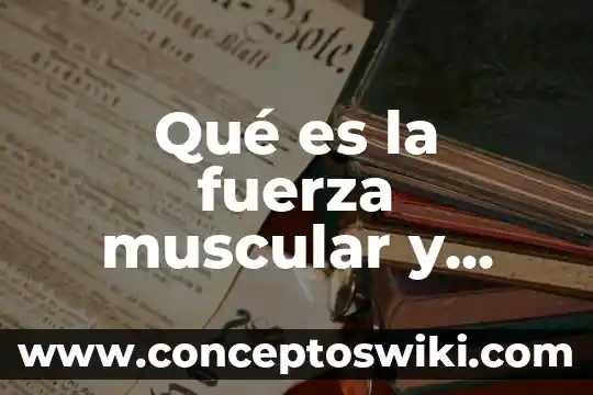 Qué es un diagrama de control y fuerza 4 Qué es la fuerza muscular y cómo se clasifica