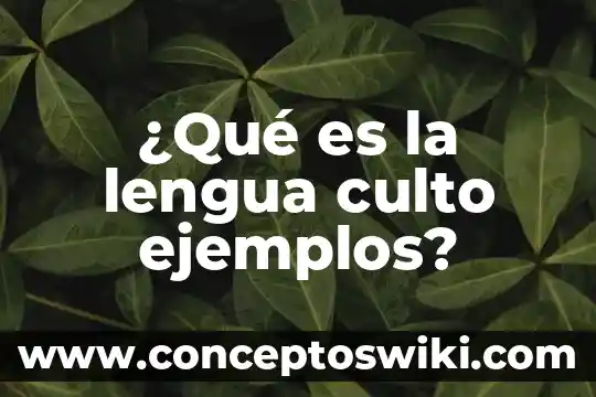 Que es estructura de la lengua en exani 5 ¿Qué es la lengua culto ejemplos?