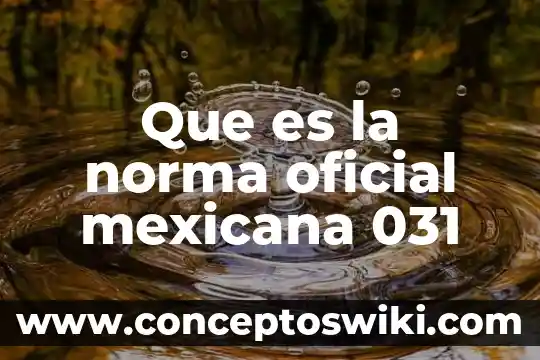 Que es una norma oficial definicion.de 4 Que es la norma oficial mexicana 031