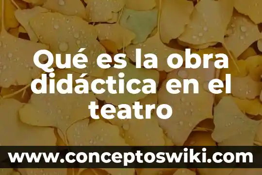 Que es la obra grafica y porque su nombre 7 Qué es la obra didáctica en el teatro