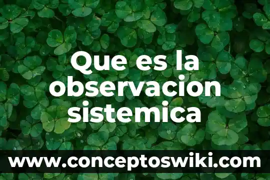 Que es la tecnica de observacion especifica biblicamente 8 Que es la observacion sistemica