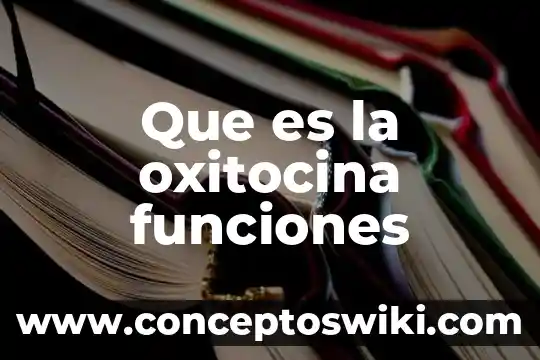 Oxitocina qué es químicamente 4 Que es la oxitocina funciones