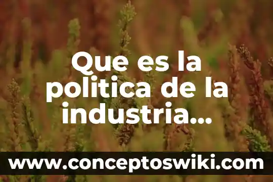 Que es el manejo de materiales en la industria 4 Que es la politica de la industria naciente