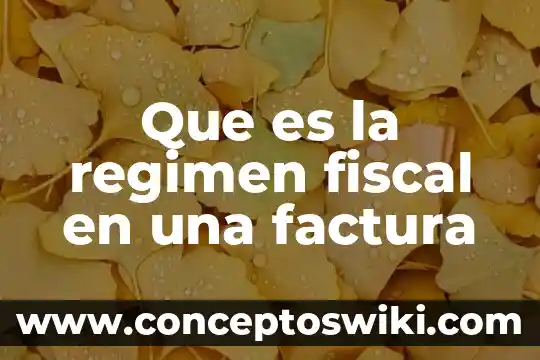 Que es la tasa o tarifa en materia fiscal 5 Que es la regimen fiscal en una factura