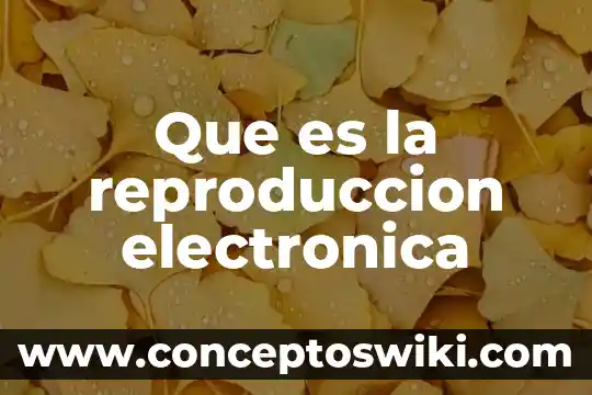 En biologia que es reproduccion 8 Que es la reproduccion electronica