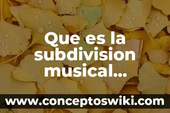 Que es color musical 6 Que es la subdivision musical ternaria