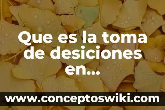 Que es la toma de agua en una central hidroelectrica 4 Que es la toma de desiciones en administracion