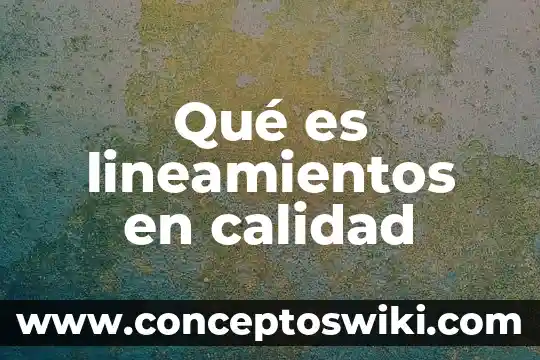 Que es calidad vectorial 8 Qué es lineamientos en calidad
