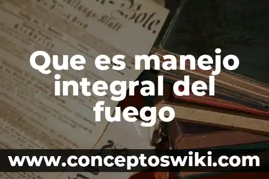 Que es desempeño integral 6 Que es manejo integral del fuego