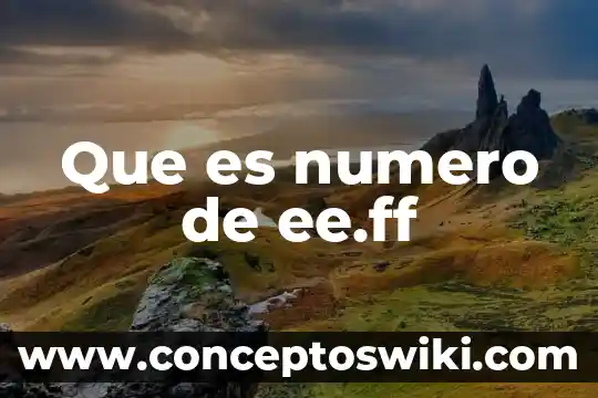 ¿Qué es el número de operación? 3 Que es numero de ee.ff