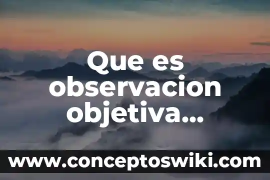Que es la tecnica de observacion especifica biblicamente 5 Que es observacion objetiva ejemplo