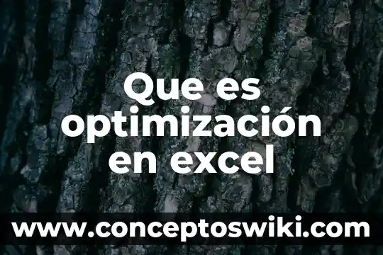 Que es la optimización de medios de gestión ambiental 3 Que es optimización en excel