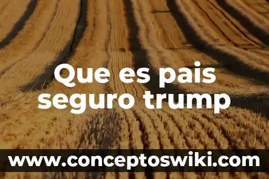 Por que es importante importar para un pais 5 Que es pais seguro trump
