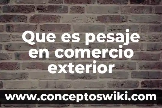 Que es calidad y globalizacion en comercio exterior 5 Que es pesaje en comercio exterior