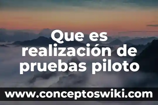 Qué es un sistema piloto 5 Que es realización de pruebas piloto