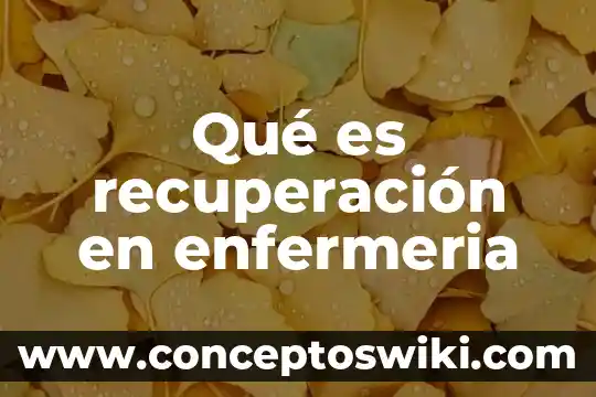 Que es la tasa de recuperación administrativa 5 Qué es recuperación en enfermeria