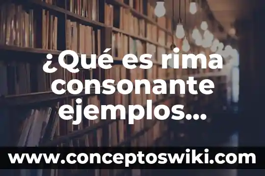 Qué es una rima en un ejemplo 8 ¿Qué es rima consonante ejemplos cortos?