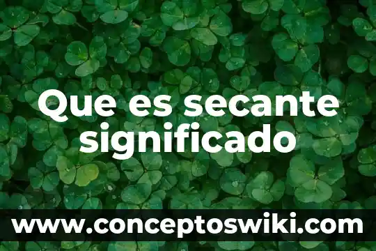 Que es ser inherente significado 7 Que es secante significado