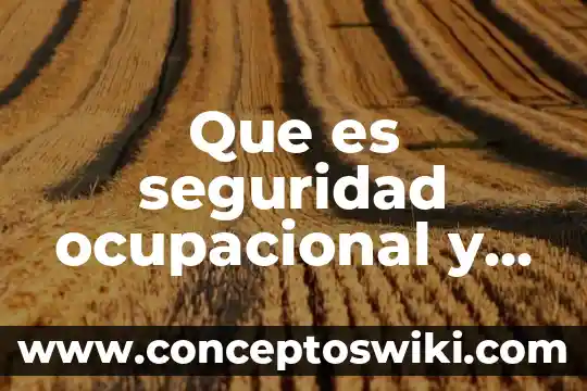 ¿Qué es terapia ocupacional y terapia física? 7 Que es seguridad ocupacional y salud