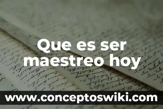 Que es ser pedagogo hoy 4 Que es ser maestreo hoy