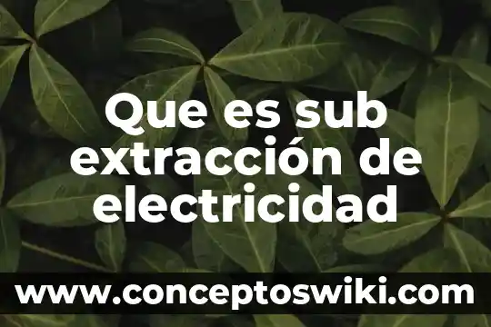 Que es una maqueta de una planta generadora de electricidad 7 Que es sub extracción de electricidad