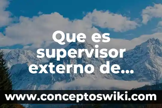 Unidad de disco externo que es 4 Que es supervisor externo de obra