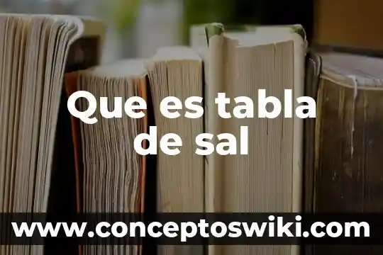 Que es aql tabla 8 Que es tabla de sal