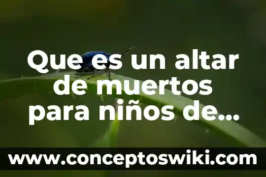 Que es el impacto social de dia de muertos 3 Que es un altar de muertos para niños de preescolar
