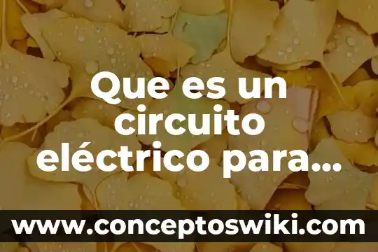 Que es y para que sirven los organizadores graficos 5 Que es un circuito eléctrico para que sirven los circuitos electricos