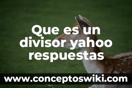 Qué es divisor común de un número determinado 7 Que es un divisor yahoo respuestas