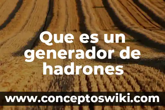 Que es un generador de ora 3 Que es un generador de hadrones