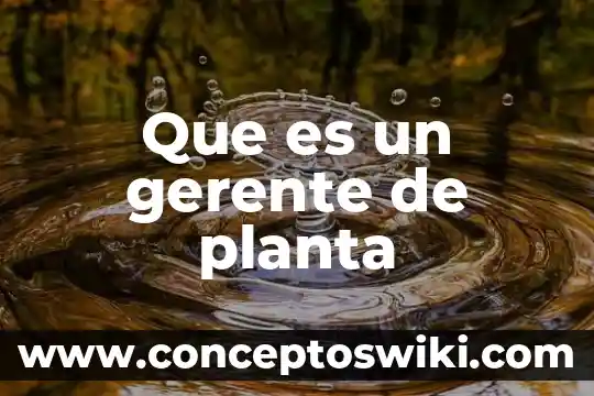 Que es palustre planta 7 Que es un gerente de planta