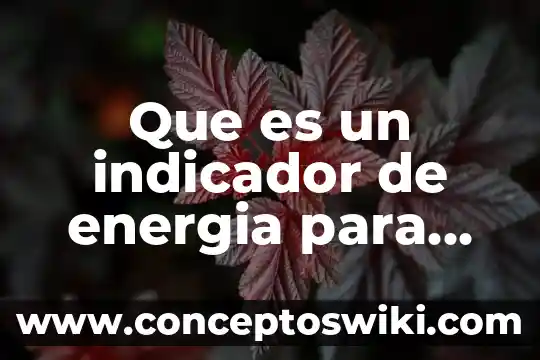 Qué es un indicador de desempeño escolar 7 Que es un indicador de energia para que sirve