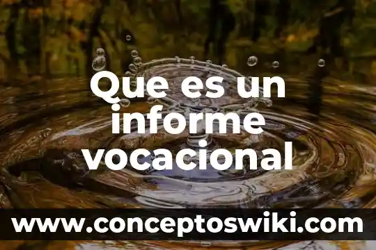 Que es el informe de detecion inicial 4 Que es un informe vocacional