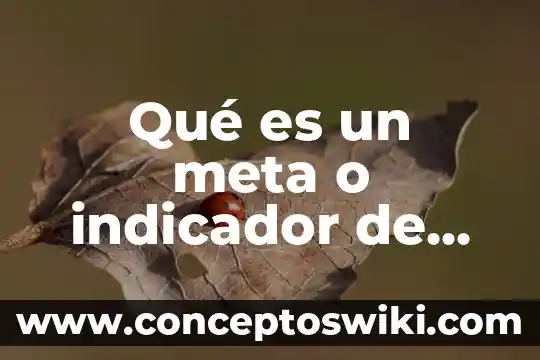Qué es un indicador de desempeño escolar 6 Qué es un meta o indicador de medición