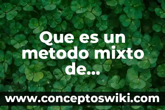 Que es acto de comercio mixto 4 Que es un metodo mixto de investigacion