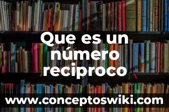 Qué es el valor reciproco 4 Que es un número reciproco