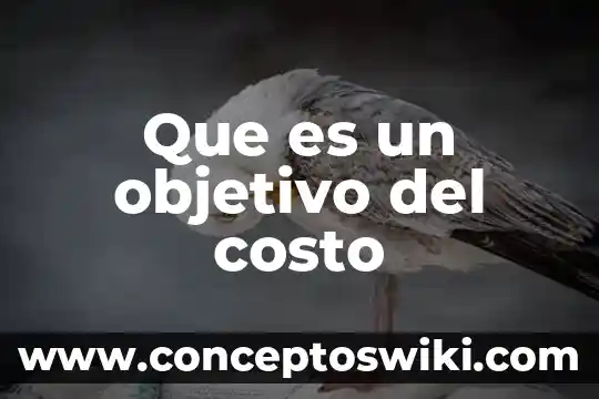 Que es el costo de produccio 4 Que es un objetivo del costo