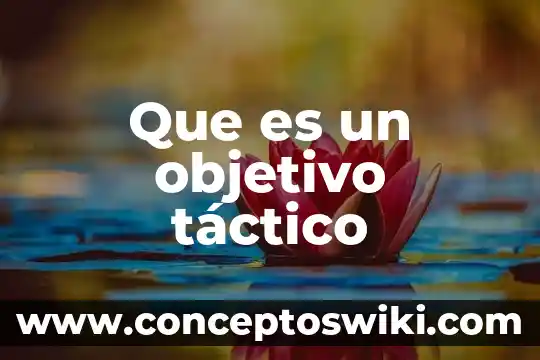 Que es un objetivo y sus caracteristicas 3 Que es un objetivo táctico