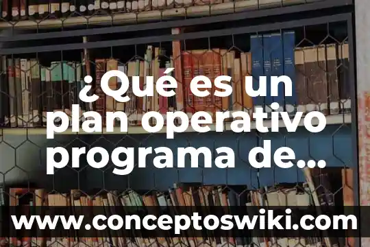 Que es el operativo salvando vidas real 8 ¿Qué es un plan operativo programa de salud?