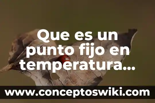 Qué es el bep punto equilibrio 8 Que es un punto fijo en temperatura ejemplos
