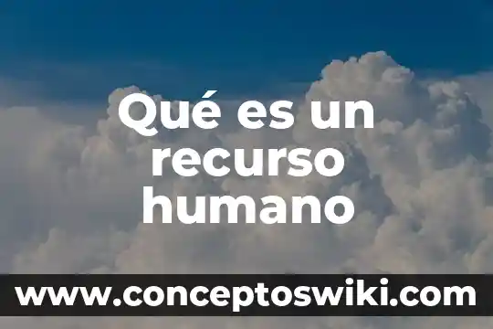 Que es el recurso de revidsion 3 Qué es un recurso humano