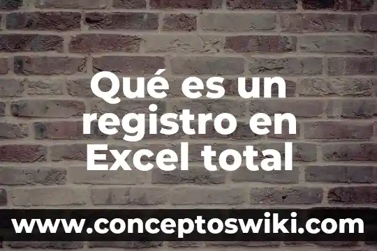 Que es una filaa en excel 5 Qué es un registro en Excel total