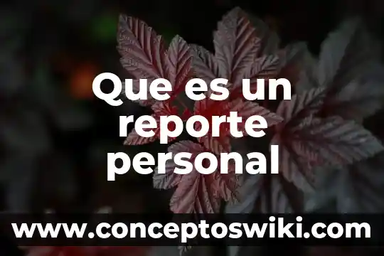 Qué es recurrente en economía 5 Que es un reporte personal