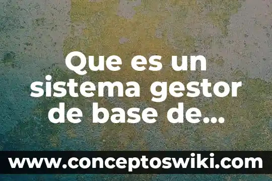 Qué es un sector en una base de datos 7 Que es un sistema gestor de base de datos libros