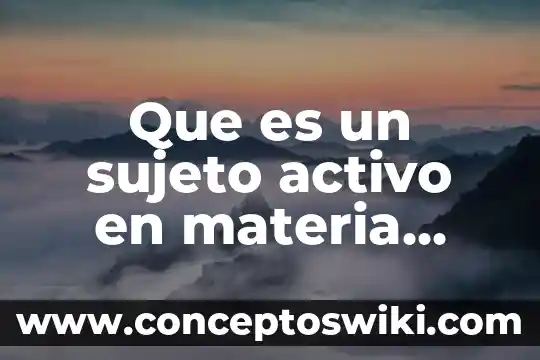 Que es autor o sujeto lirico 4 Que es un sujeto activo en materia fiscal