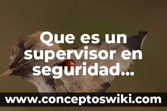 Que es un supervisor de aseguramiento de calidad 4 Que es un supervisor en seguridad electrica