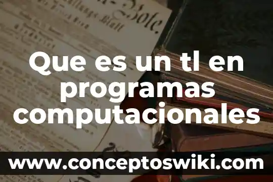 Qué es mantenimiento de equipos y sistemas computacionales 6 Que es un tl en programas computacionales