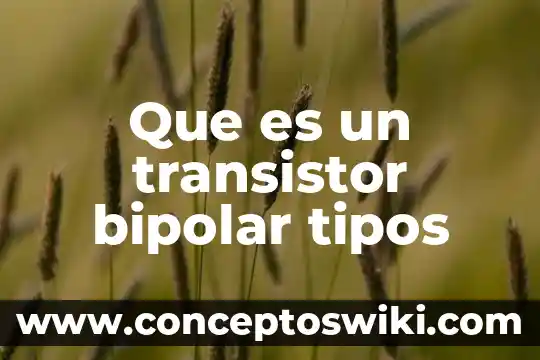 Punto de operacion transistor que es 5 Que es un transistor bipolar tipos