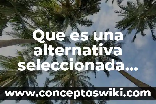 Que es un objetivos en un proyecto 8 Que es una alternativa seleccionada en un proyecto